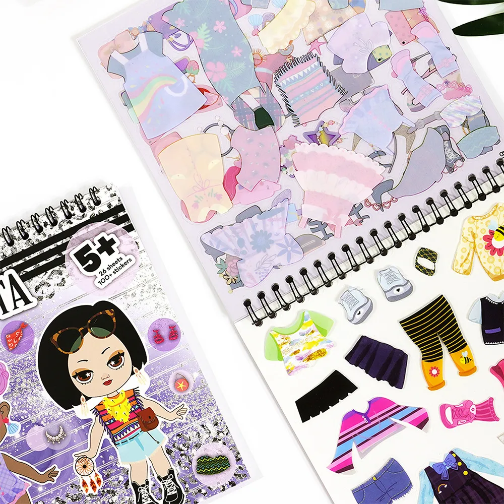 Fashionista Sketching Sticker Coloring Book Girls DIY Creative Dress Up Interior Design Beauty Makeover Drawing Activity Gift