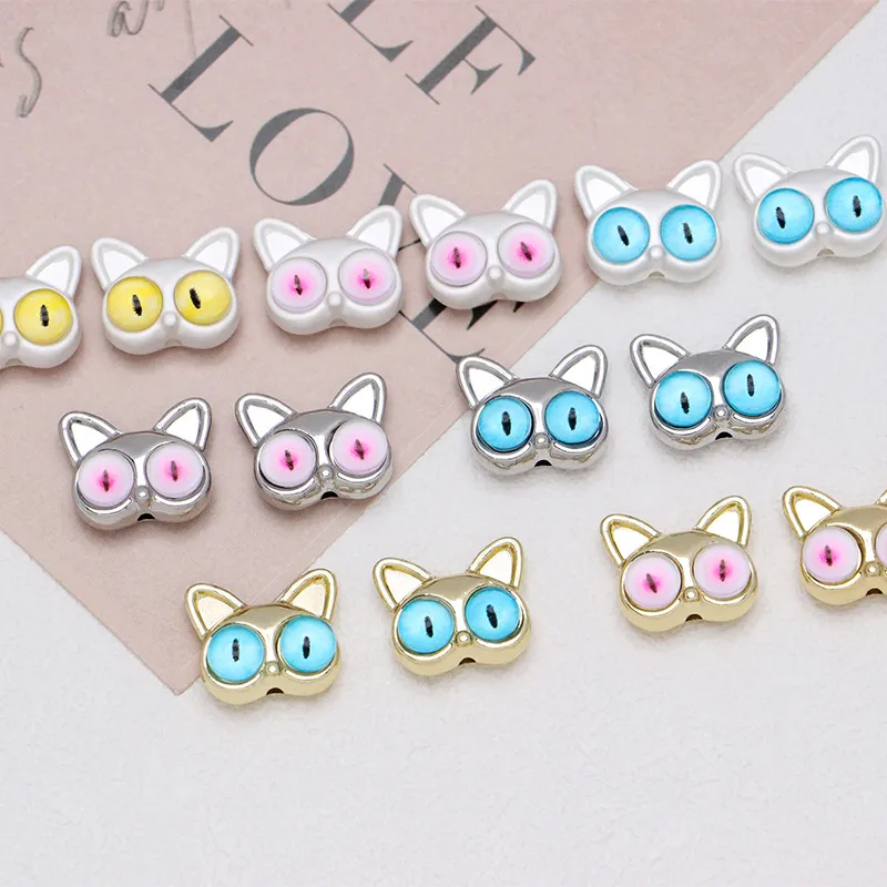 Quirky Cat Monster Alloy Beads DIY Jewelry Making Hand-Made Necklace Bracelet Accessories Electroplated Metal Spirit Animal Charms