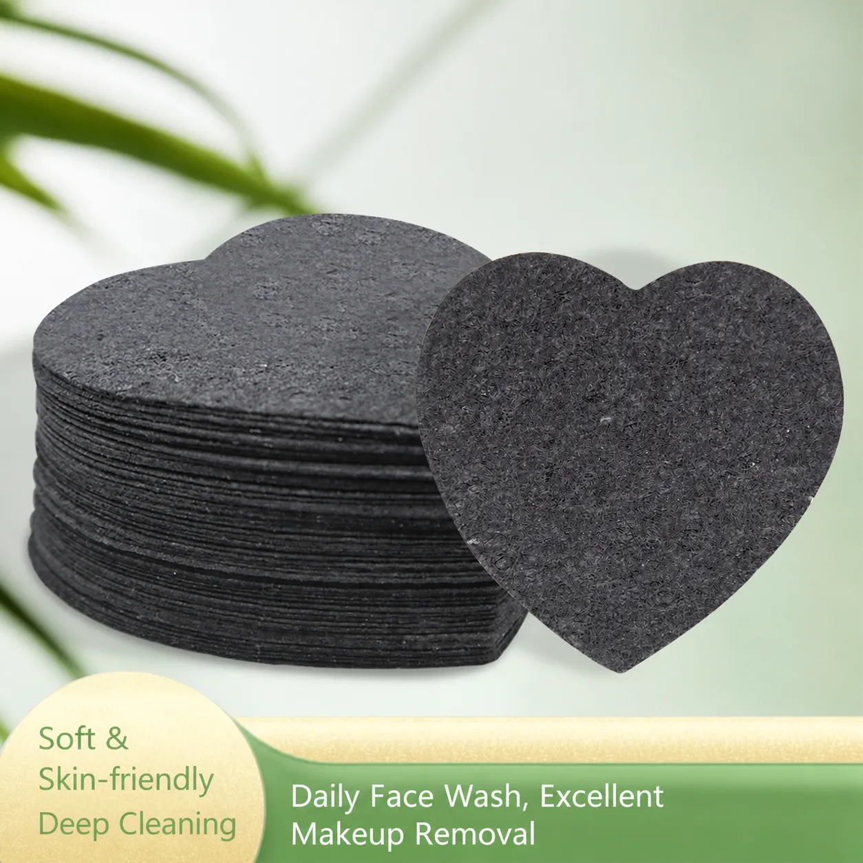 Herzform Komprimierte Holzzellstoff Baumwolle Gesichtsschwämme Zellulose Reinigungspuffs Für Make-up Entfernung Haut Peeling Gesichtswaschen