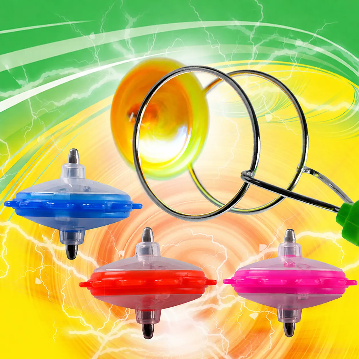 Giocattolo a Ruota Giroscopica Magnetica Luminosa per Bambini LED Magic Orbital Spinner Yo-Yo per Regalo Bambini
