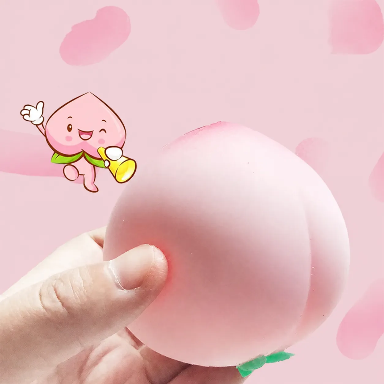 Juguete Squishy de Melocotón de Simulación Creativa Alivio del Estrés Rebote Lento Pelota de Fruta TPR Suave Descompresión