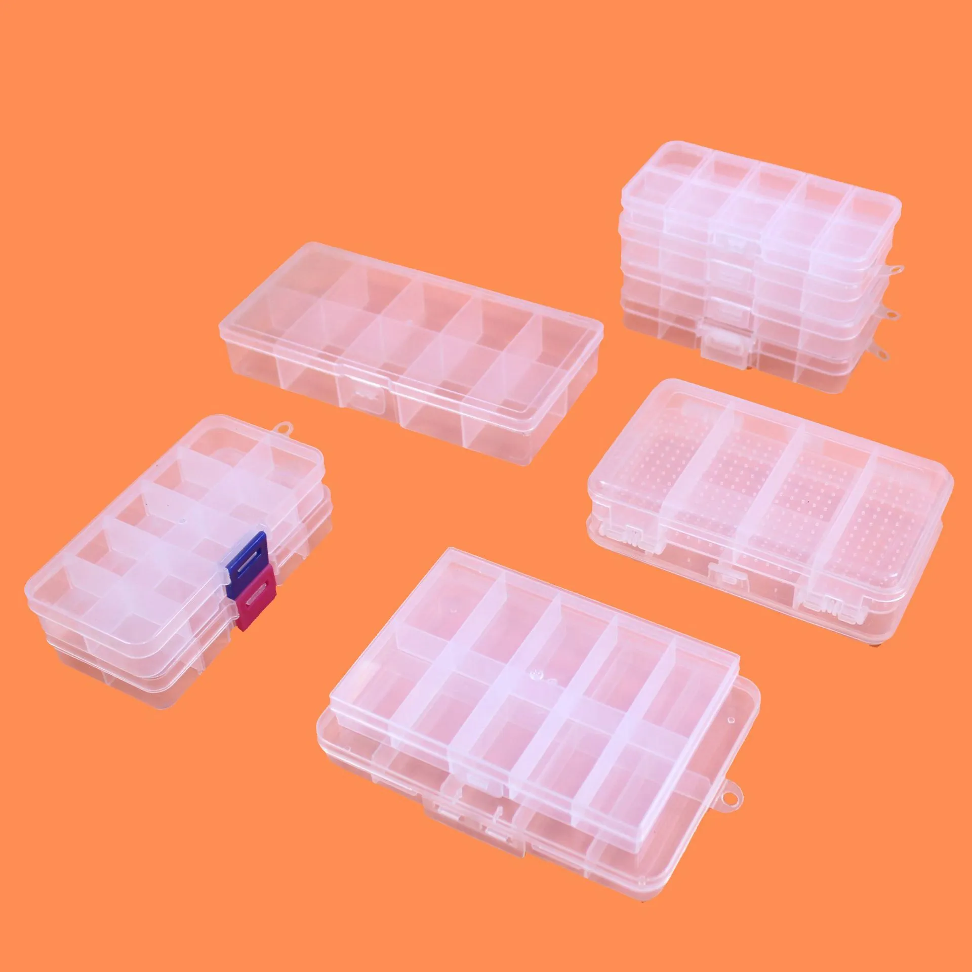 Transparante Kunststof Opbergdoos Met 10 Compartimenten Voor Sieraden Kralen Visuitrusting Kleine Onderdelen Organizer PP Materiaal Doos