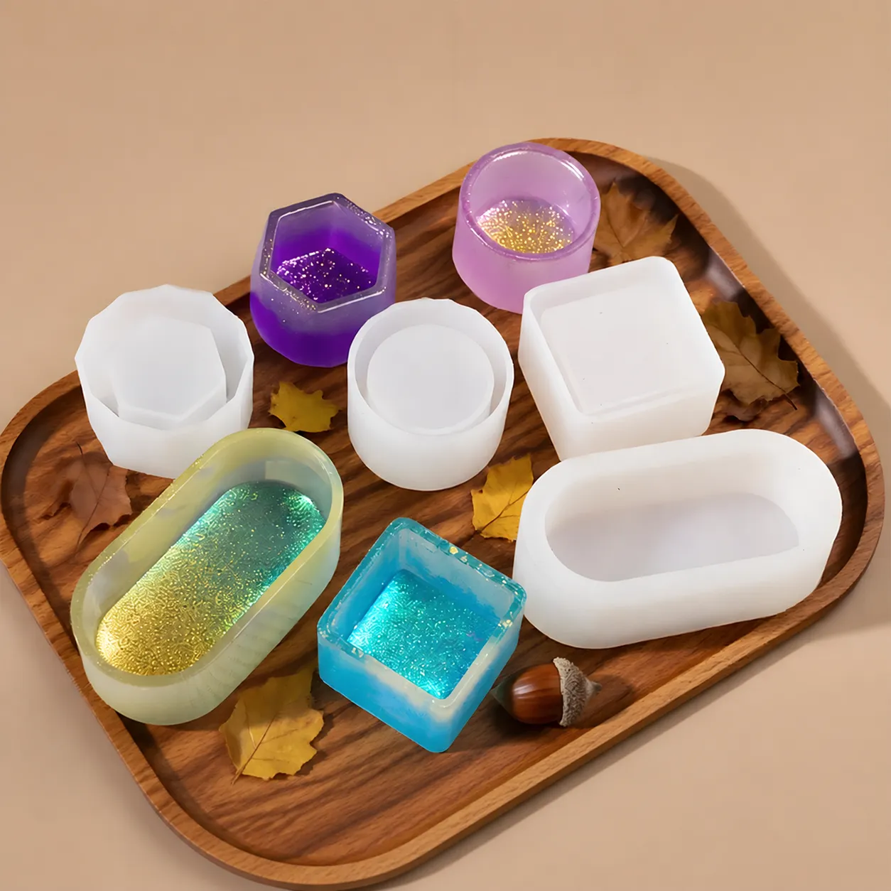 Geometric Silicone Molds For DIY Crystal Epoxy Resin Jewelry Box Storage Pot Succulent Planter Flower Pot Handmade Craft Tools