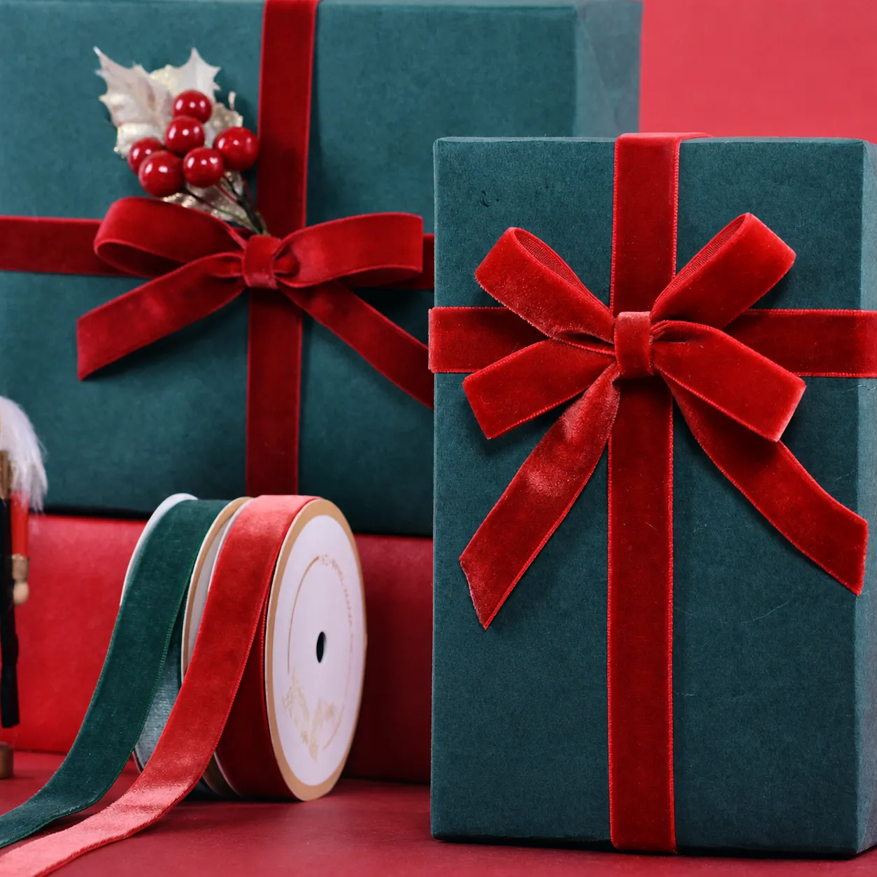 Polyester Gevlokt Fluwelen Lint Voor DIY Handgemaakte Haarstrikken Ketting Kleding Kerst Cadeauverpakking Naaien Ambachten Accessoire