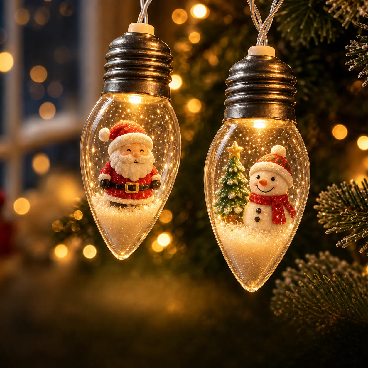 Luci a Stringa Bottiglia dei Desideri LED Natalizie in Vetro Con Miniatura Babbo Natale Pupazzo di Neve Renna Albero Natale