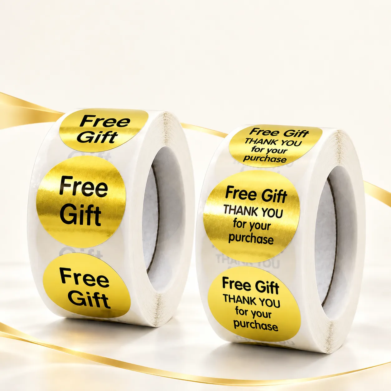 Etichette Adesive Tonde Oro Free Gift Per Sigillo Pacchetti Piccole Imprese Grazie Per Il Tuo Acquisto Decorazione Confezioni Regalo Adesivi In Carta
