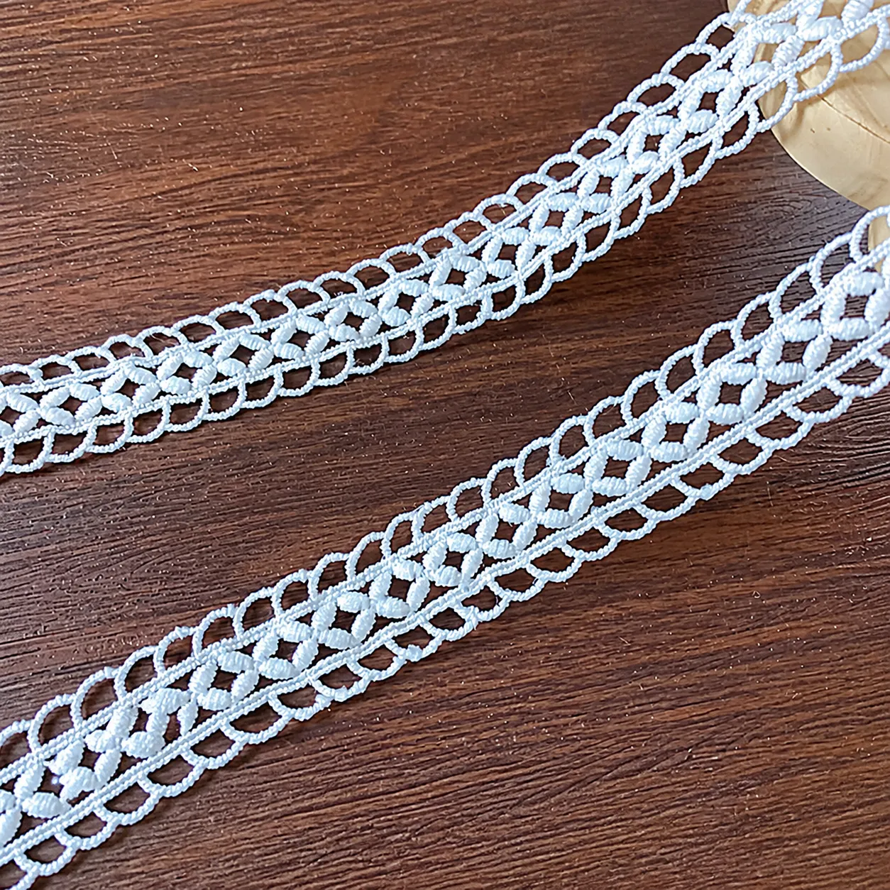 Milk White Hollow Out Lace Trim Water Soluble Embroidery Ribbon For DIY Sewing Craft Dress Hat Decoration