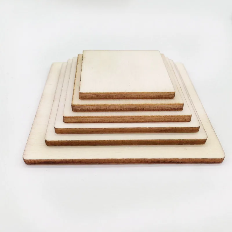 Quadratische Unfertige Holzscheiben Dichtebrett Lasergeschnitten Leere Holzstücke Für DIY Handwerk Kunst Dekoration Modern Schlichter Stil