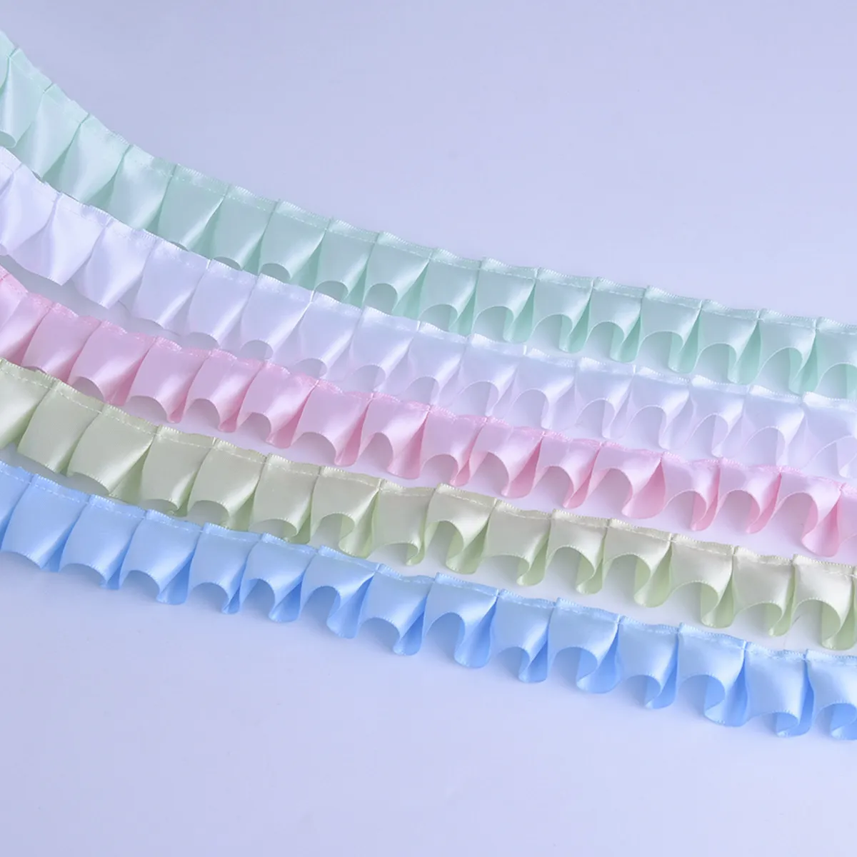 Ribete de Encaje Plisado de Poliéster Encriptado para Ropa de Muñecas Hecha a Mano DIY Ventilador Marco de Fotos Accesorios de Ropa Cinta de Encaje