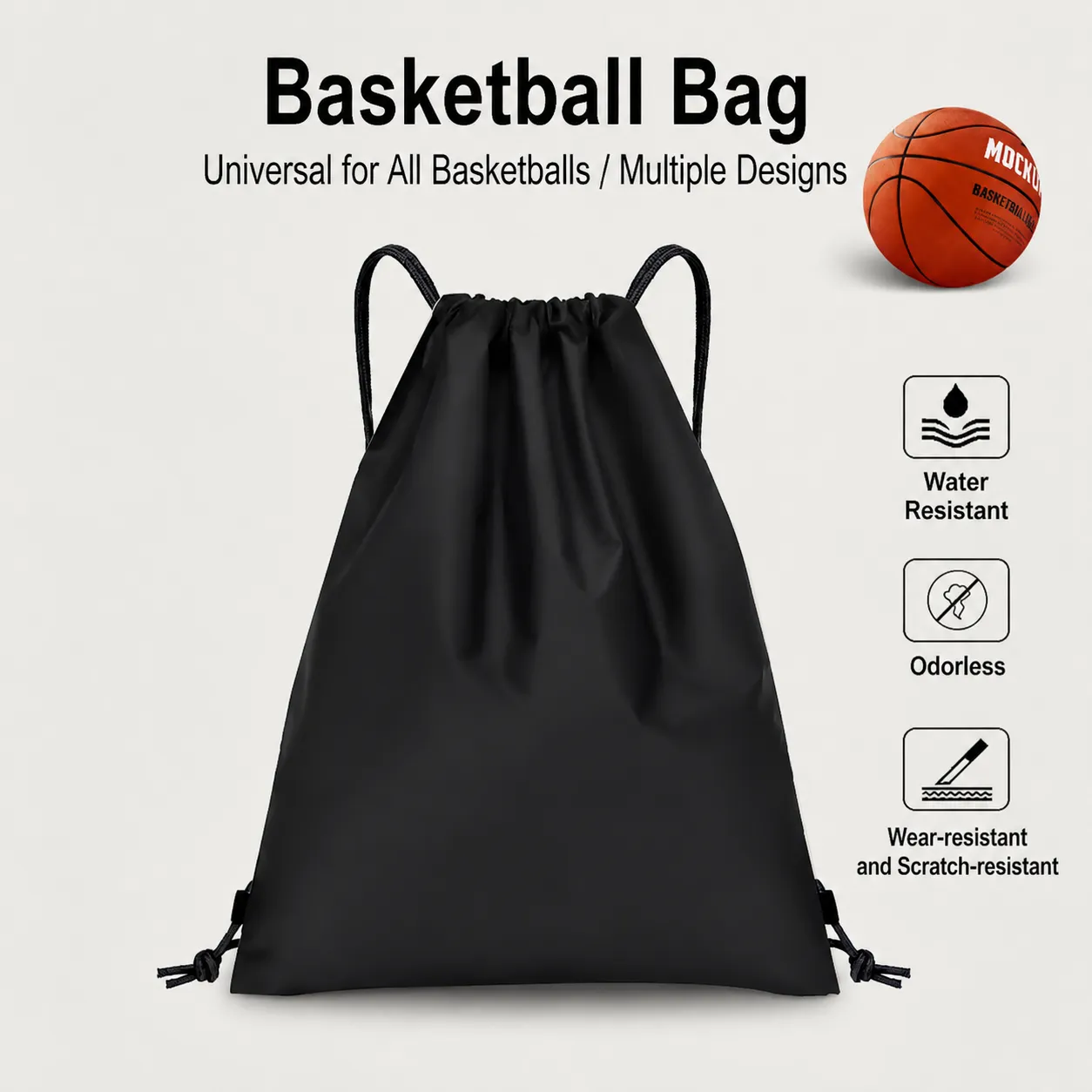 Große Basketball Kordelzugtasche Tragbarer Wasserdichter Polyester Sportrucksack Für Studenten Fußball Aufbewahrung