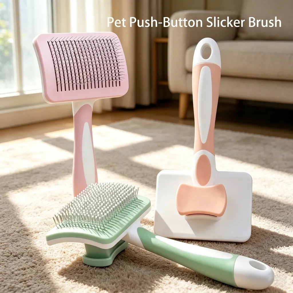 Set Professionale di Spazzola Cardatrice Autopulente e Tagliaunghie per Cani e Gatti Pettine per Massaggio e Toelettatura con Impugnatura Antiscivolo