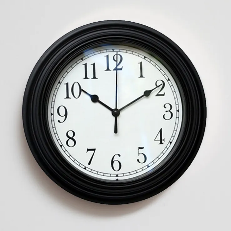Modern Round Wall Clock Silent Non Ticking 3D Numbers Plastic Battery Operated Quartz For Living Room Home Office Decor