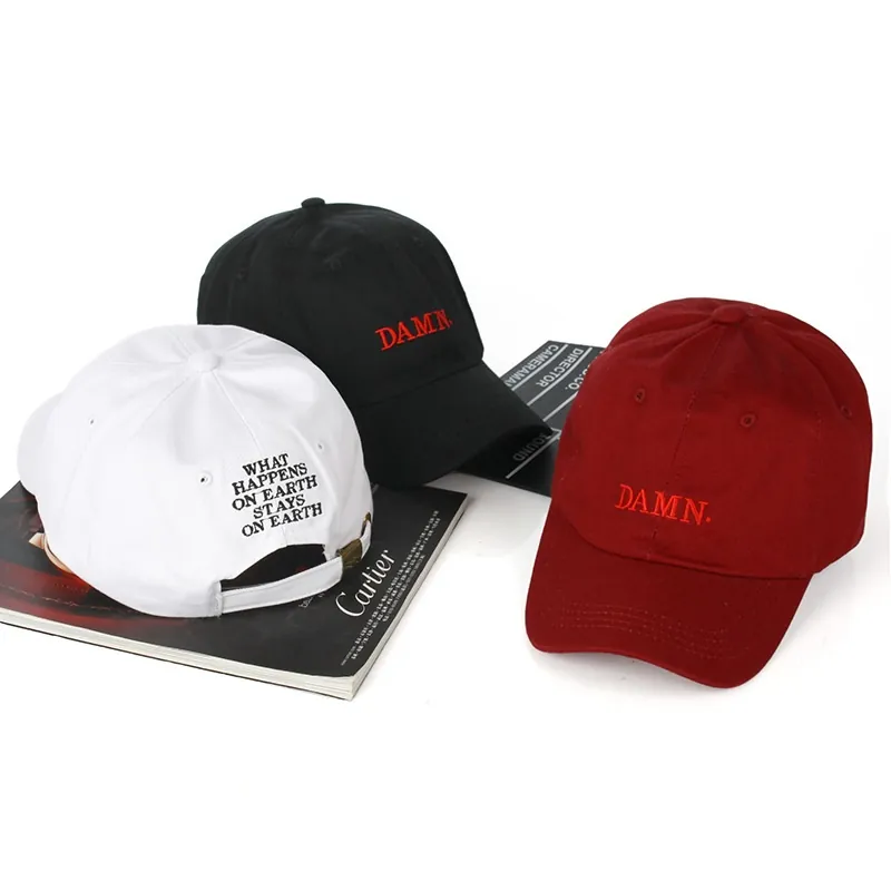 Unisex Cotton Embroidered Baseball Cap Letter Print Adjustable Hip Hop Hat Fashion Streetwear Sun Protection Peaked Cap
