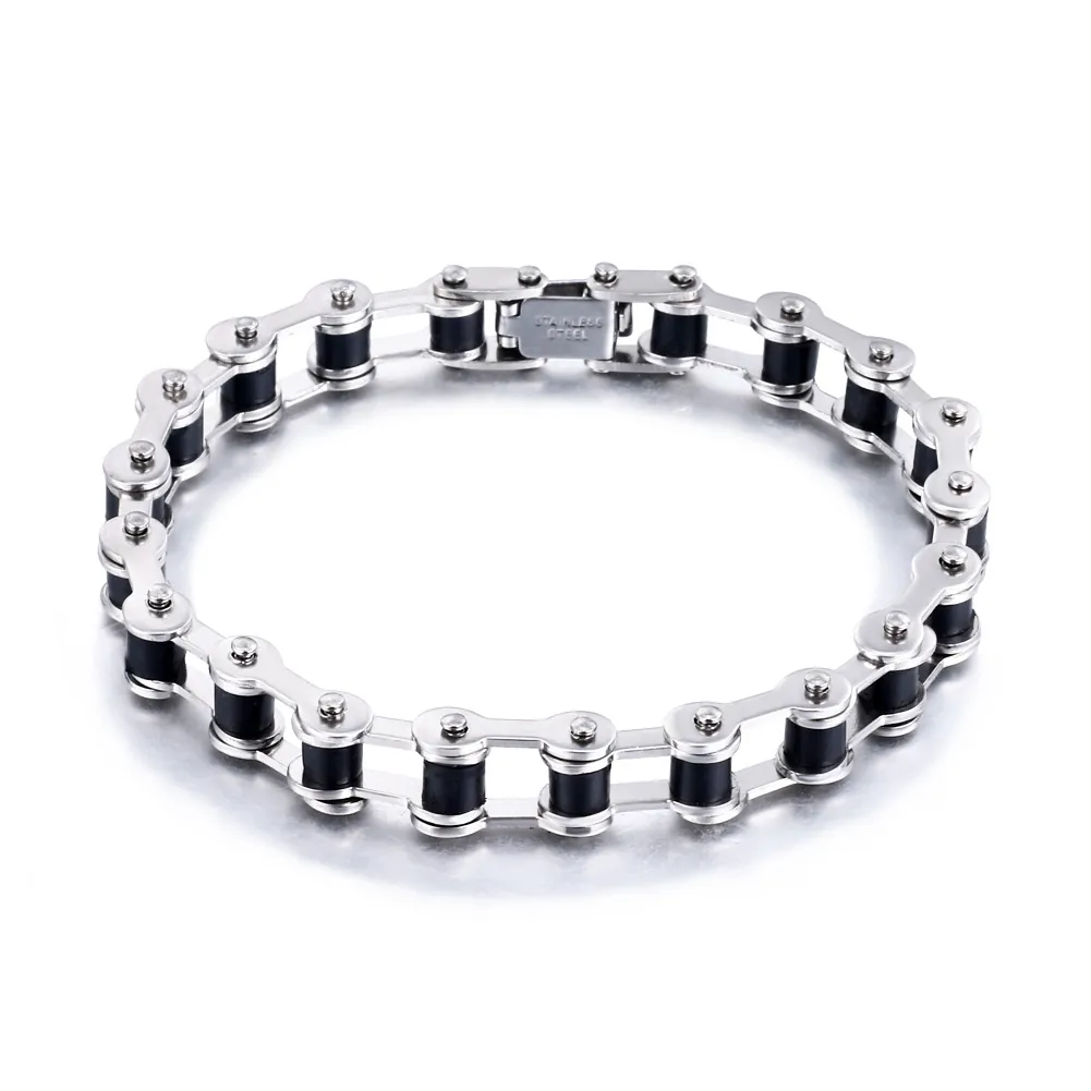 Bicycle Chain Bracelet Stainless Steel Industrial Punk Style Biker Jewelry For Men