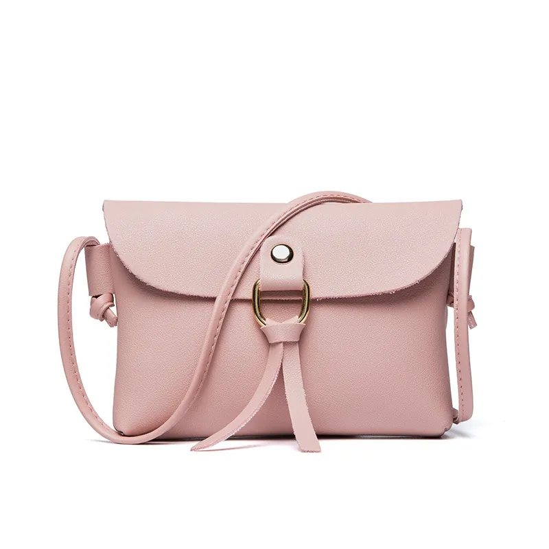Mini Women Crossbody Bag PU Leather Phone Purse Small Square Flap Handbag With Gold Ring And Tassel Sweet Elegant