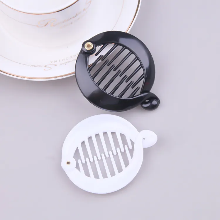 Ronde Banaan Haarklem Plastic In elkaar Grijpende Tandkam Cirkel Paardenstaarthouder Minimalistische Haaraccessoires