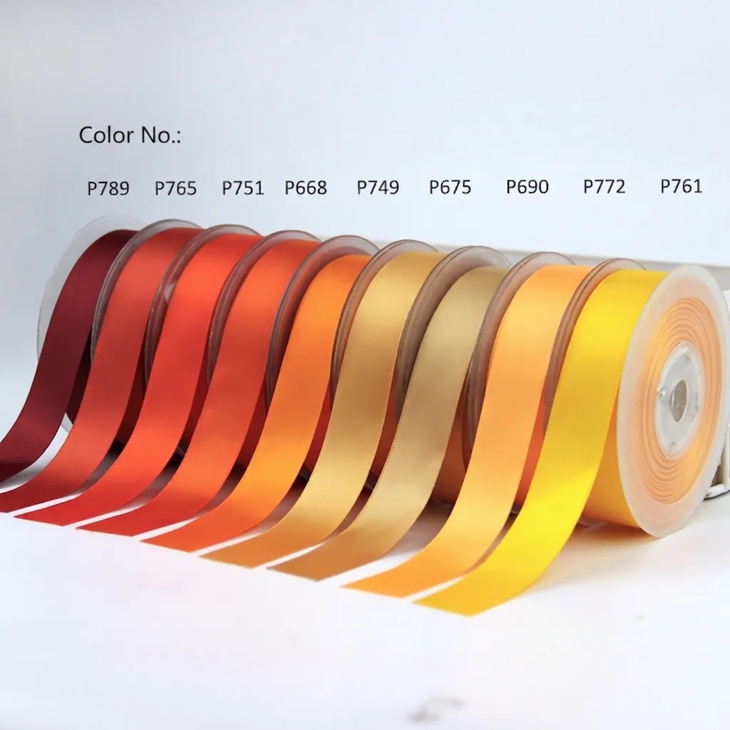 Single Sided Satin Ribbon Polyester Satiny Glossy For Gift Wrapping DIY Craft Sewing Accessories Decoration