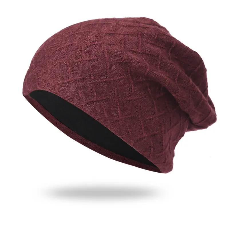 Berretto Slouchy Beanie Donna In Maglia Sottile Traspirante Cuffia Motivo Diamante Berretto Da Notte Per Chemioterapia Casual Retrò