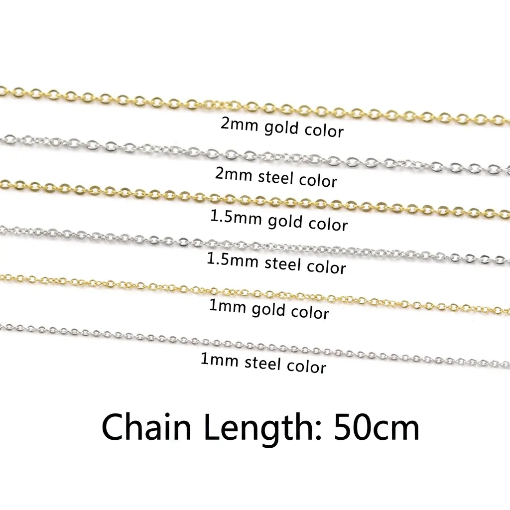 Collier Chaîne Croisée En Acier Inoxydable Plqué Or 18K Sous Vide Bijoux DIY Chaîne À Maillons Avec Fermoir Mousqueton Mode Unisexe