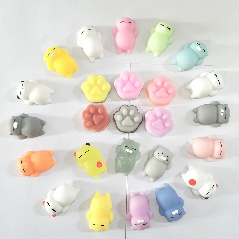 Mochi Squishy Toys Soft TPR Cartoon Cat Paw Animal Stress Relief Decompression Novelty Sensory Desk Decor For Kids Adults
