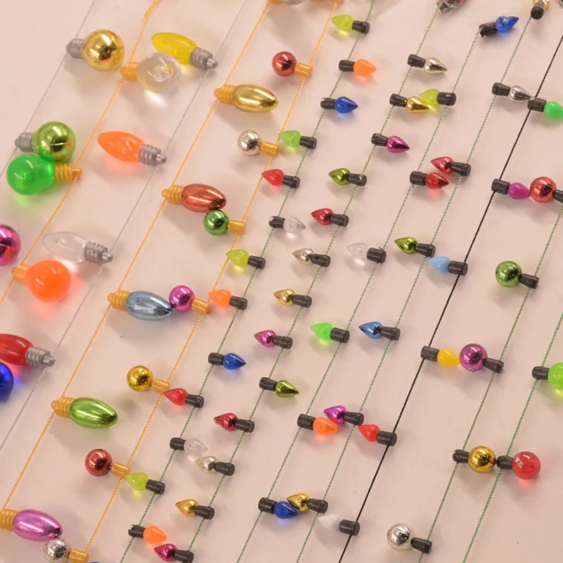 Mini Christmas Bulb Shape String Beads Plastic Decorative Non-Lighting DIY Craft Festive Ornament
