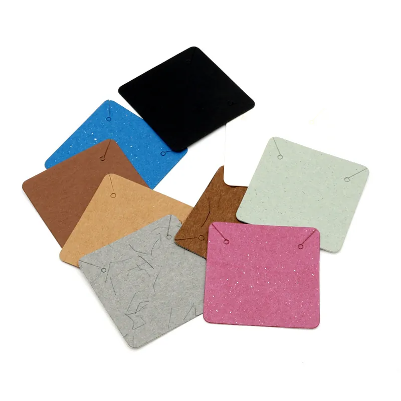 Blank Jewelry Necklace Display Cards Cardboard Bracelet Packaging Hang Tags For DIY Jewelry Making Show Kraft White Black