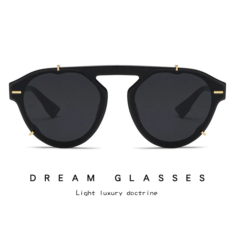 Retro Sunglasses Irregular PC Frame AC Lens Metal Rivets UV400 Protection Vintage Fashion Oversized Eyewear Women Men