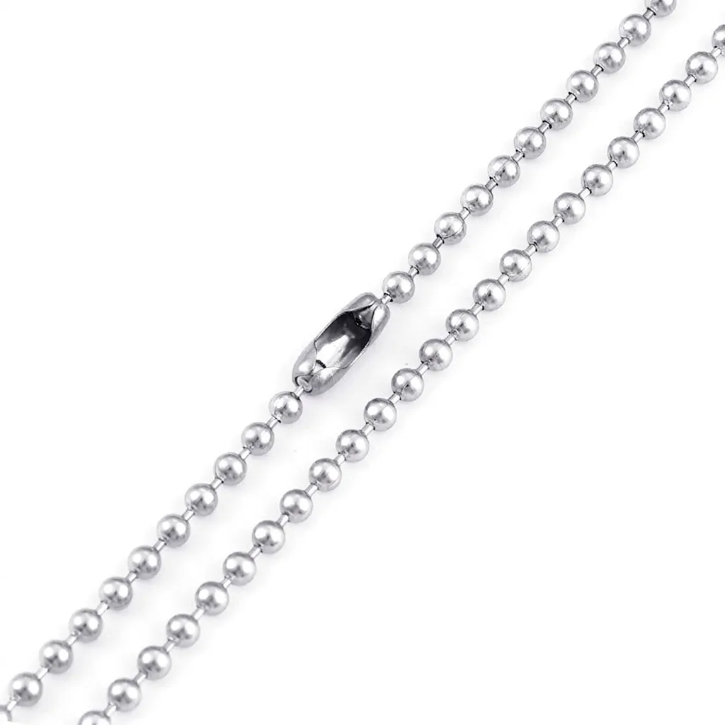 Collana Catena A Sfere Acciaio Inossidabile Titanio Lucido Perla Rotonda Minimalista Fai Da Te Gioielli Per Uomini Donne
