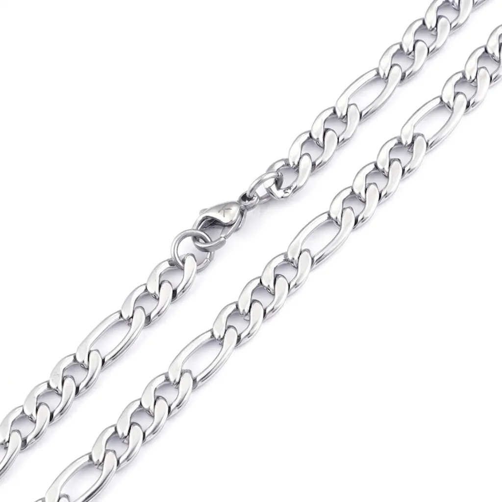 Collana A Catena Figaro Acciaio Inossidabile 316L Placcato Oro 18K Hip Hop Minimalista Punk Per Uomo Donna