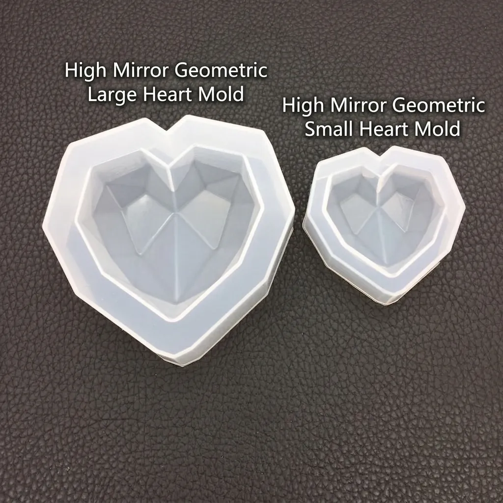 Stampo Silicone Cuore Geometrico Strumento Colata Resina Sfaccettato Diamante 3D Per Fai Da Te Candela Sapone Gesso Aromaterapia