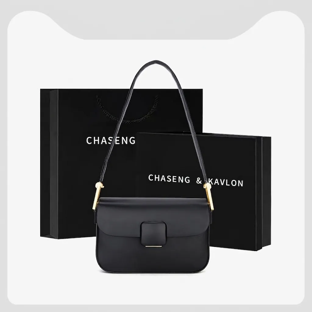 Solid Color PU Leather Underarm Shoulder Bag Minimalist Flap Rectangular Handbag With Square Buckle For Women
