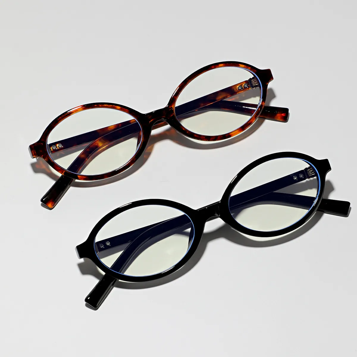 Retro Oval Eyeglasses PC Frame AC Lens Vintage Y2K Style Lightweight For Women And Men