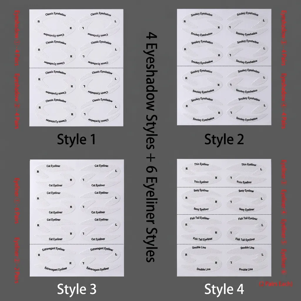 Eyeshadow Eyeliner Stencil Stickers Non-woven Fabric Makeup Template Aid For Smokey Cat Eye Winged Look Quick Beauty Tool