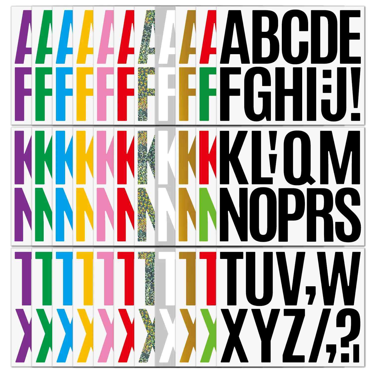 Large Alphabet Number Stickers Waterproof Vinyl For Mailbox Car Door Sign Reflective Gold Letters Numbers DIY Decoration