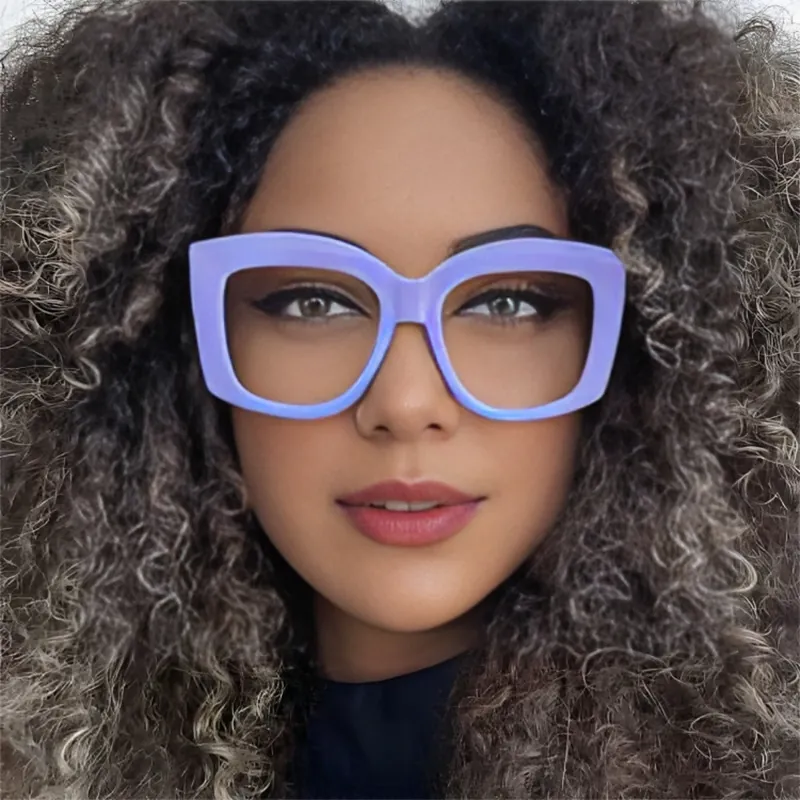Montatura Per Occhiali Quadrati Oversize PC AC Moda Anti Luce Blu Occhiali Ottici Grande Stile Retrò Per Donne Uomini