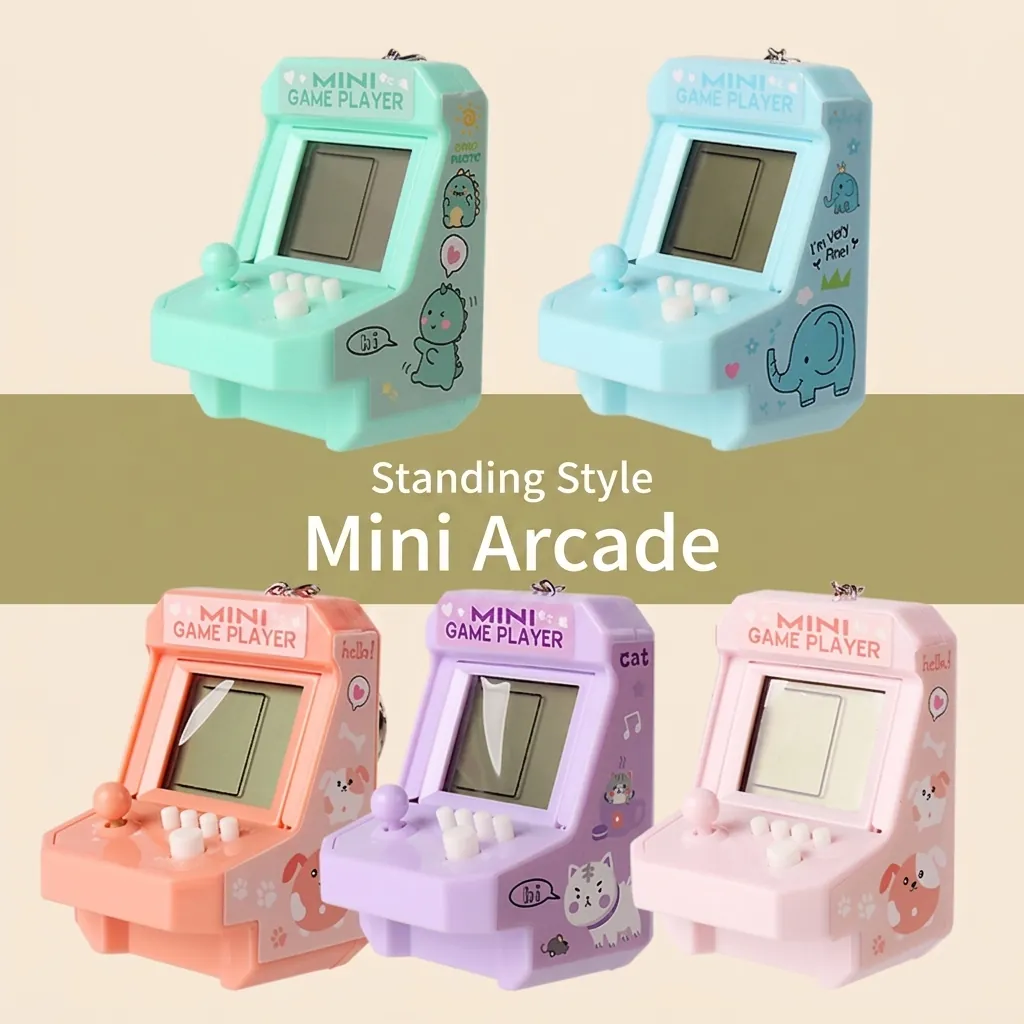 Mini Retro Arcade Game Machine Handheld Electronic Keychain Portable Plastic Desktop Console Toy For Kids Fun Gift