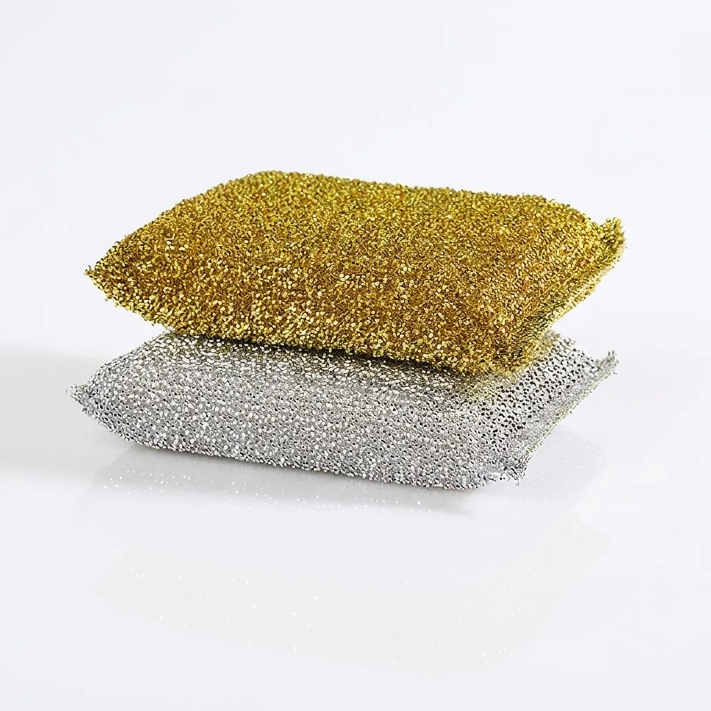 Metallic Mesh Geschirrspülschwamm Scheuerpad Hohe Elastizität Fettentfernung Küche Topf Pfanne Reinigungswerkzeug Gold Silber