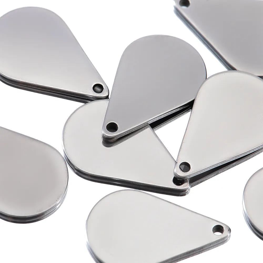 Stainless Steel Teardrop Pendants Water Drop Charms For DIY Earring Necklace Jewelry Making Craft Accessories