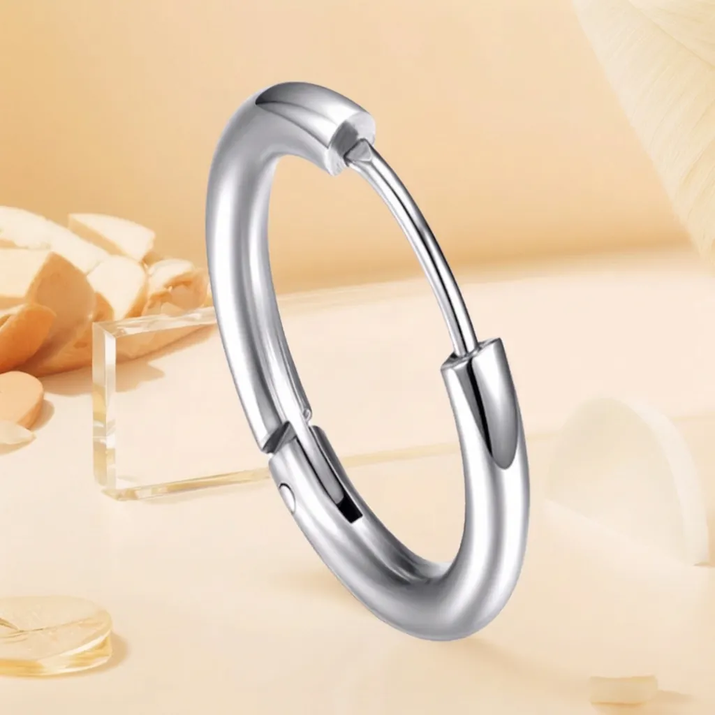 Geometric Hoop Earrings Titanium Steel Pentagram Square Triangle Dangle Punk Style Jewelry For Men Women