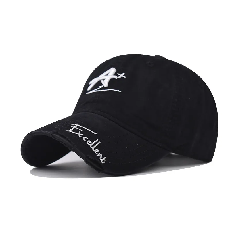 Casquette De Baseball En Coton Lavé Vieilli Vintage Chapeau Brodé Respirant Protection Solaire Extérieur Réglable