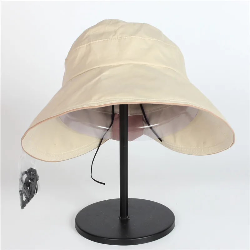 Women Wide Brim Sun Hat UV Protection Breathable Bowknot Adjustable Fisherman Hat With Windproof Rope