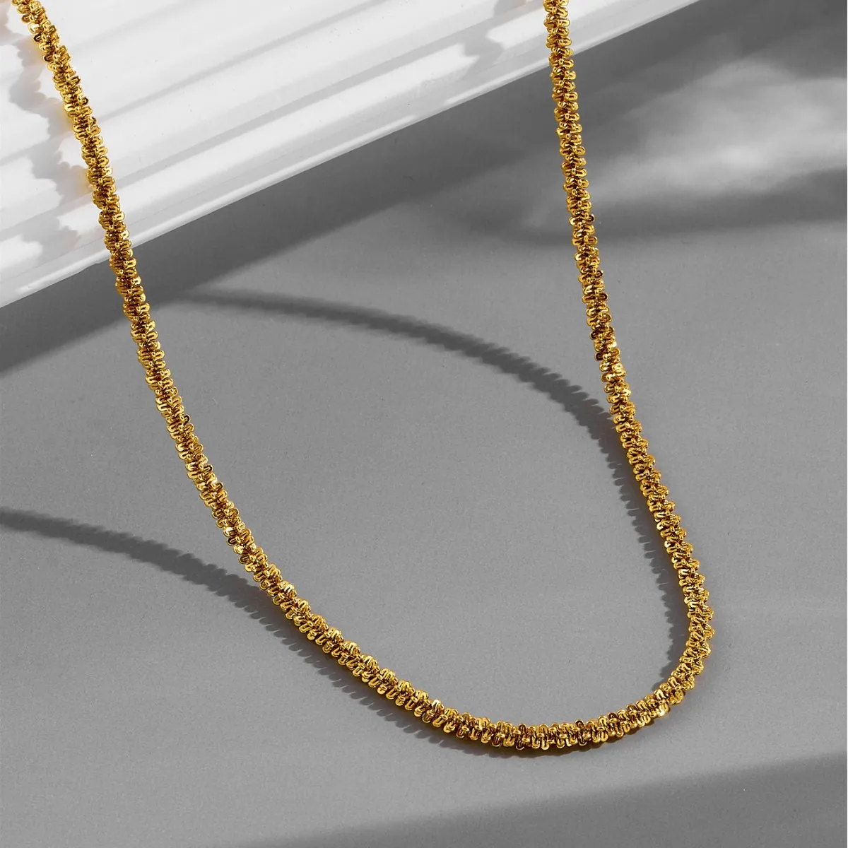Minimalist Stainless Steel Necklace And Bracelet Gold Plated Starry Sky Shimmering Popcorn Chain Jewelry For Women