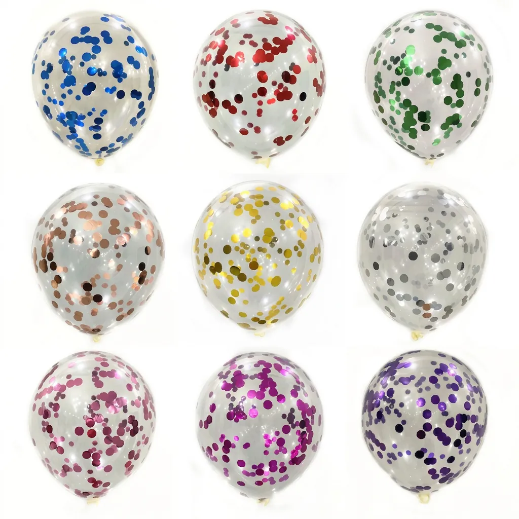 Confetti Balloons Transparent Latex Sparkling Sequins Round Party Decorations For Wedding Birthday Anniversary Celebration