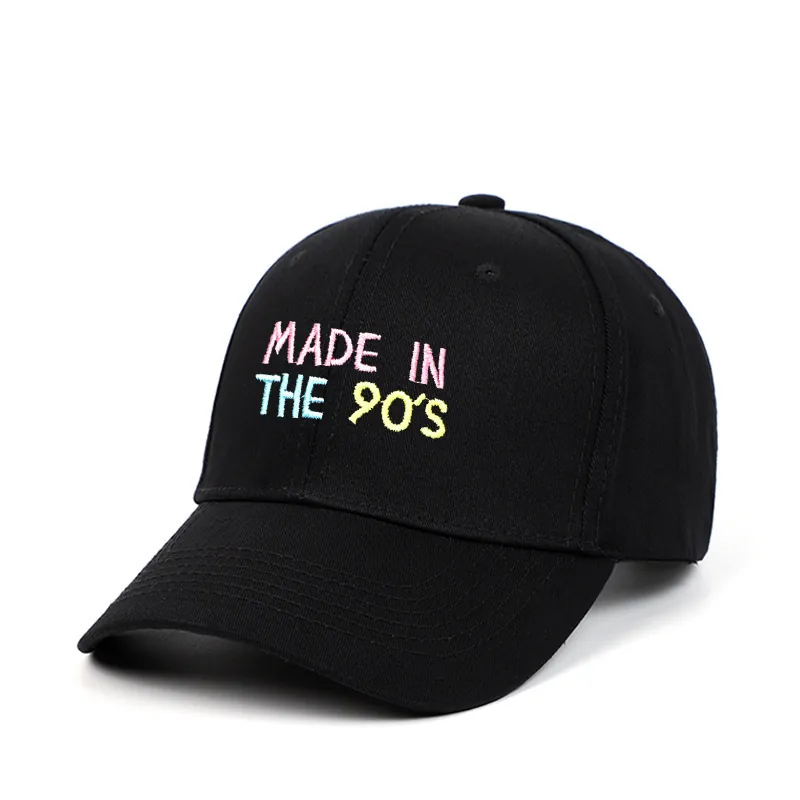 Baseball Cap Cotton Made In The 90s Colorful Embroidery Adjustable Outdoor Sports Hat For Men Women