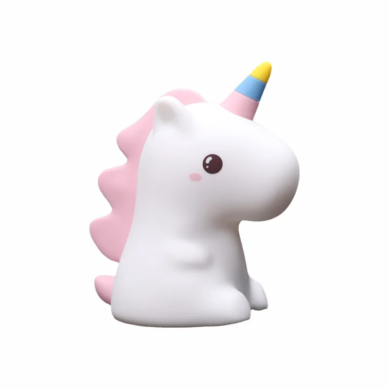 Cute Cartoon Silicone Night Light LED Tap Sensor Rechargeable Soft Animal Lamp Nursery Bedroom Companion Ambient Desk Light Decor