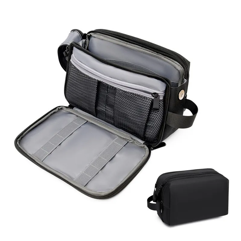 Kulturbeutel Oxford Tuch Wasserdicht Reise Kosmetiktasche Organizer Mehrlagig Tragbar Große Kapazität Für Herren Und Damen