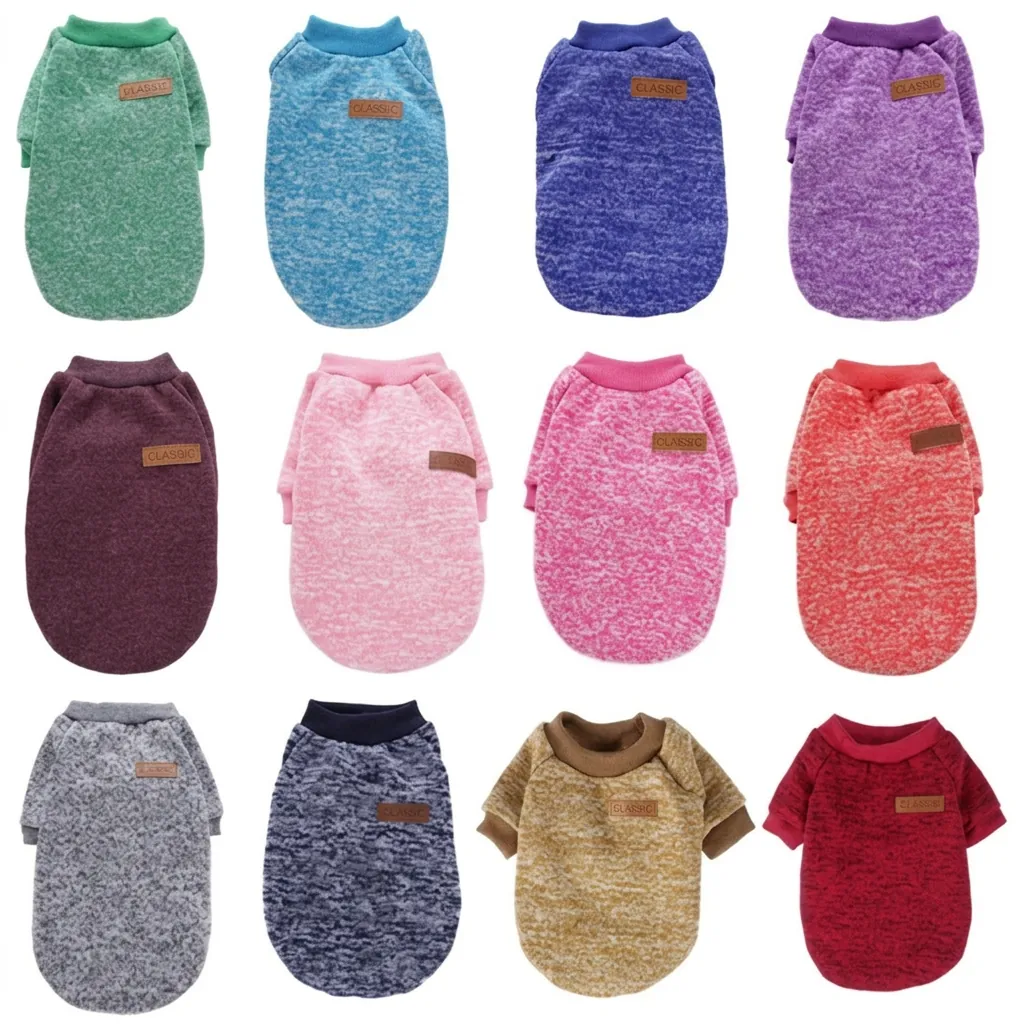 Pet Dog Sweater Soft Knitted Fleece Hoodie Warm Clothes Winter Apparel For Small Dogs Cats Classic Style