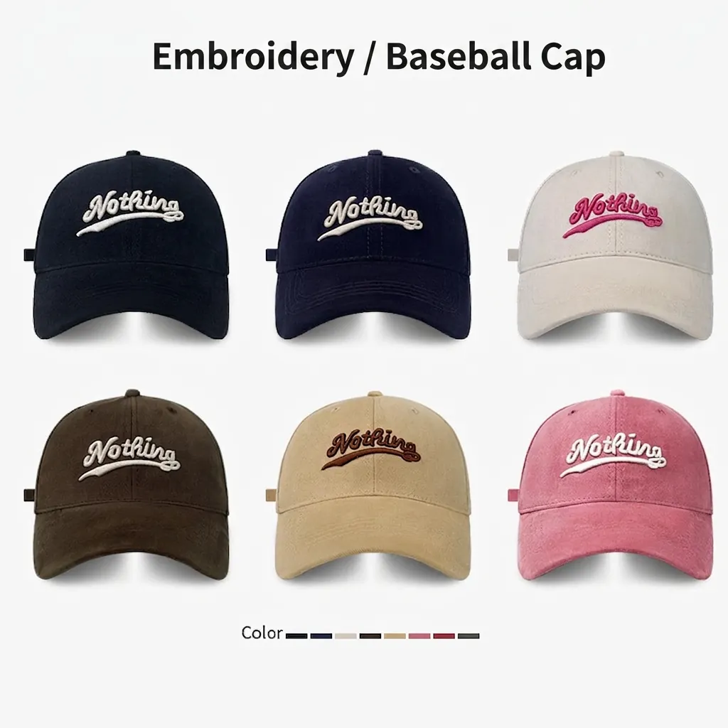 Cotton Baseball Cap Letter Embroidery Adjustable Sunshade Curved Brim Retro Casual Peaked Sport Hat For Men Women