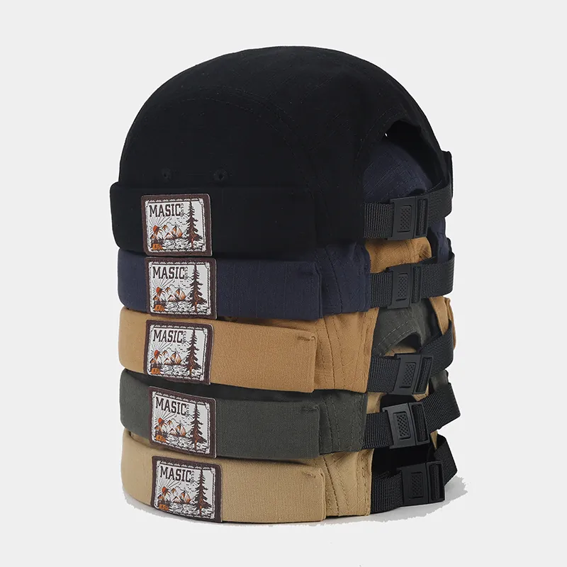 Retro Cotton Docker Hat Brimless Miki Cap Japanese Streetwear Adjustable Hip Hop Style
