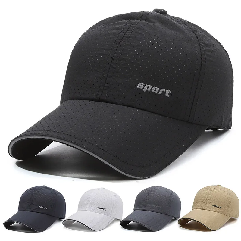 Quick Dry Mesh Baseball Cap Breathable Sun Hat Outdoor Sports Reflective Adjustable Polyester Sporty Unisex